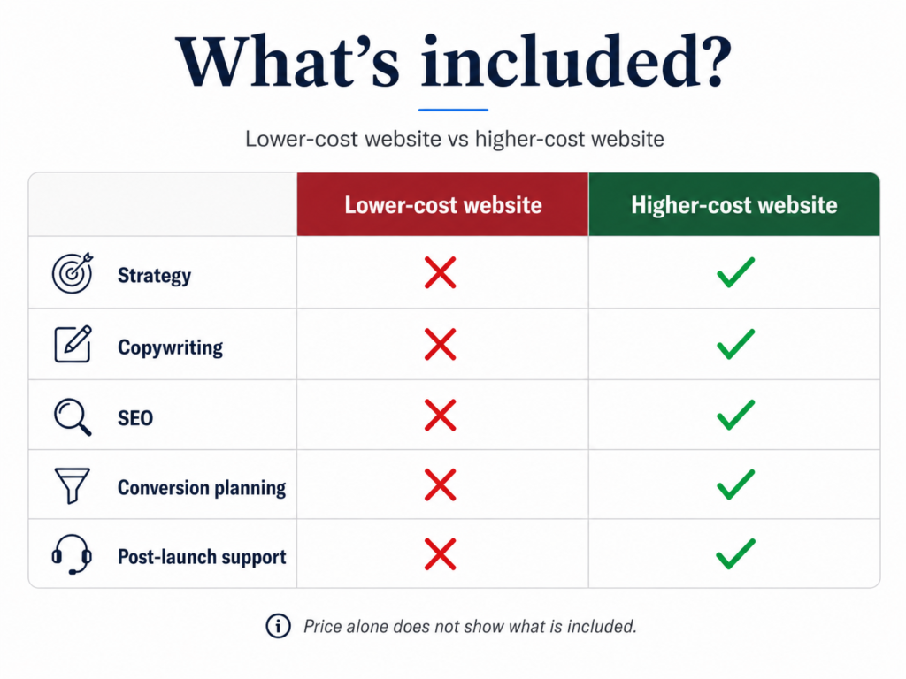 Lower-cost website verses Higher-cost website