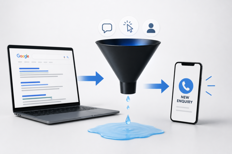 Search Engine Optimisation (SEO) 25 laptop funnel